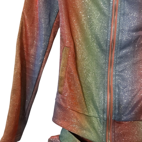 NWOT Shane Justin Glitter Rainbow Unicorn Women's Tracksuit, Size X-Small - Picture 8 of 15